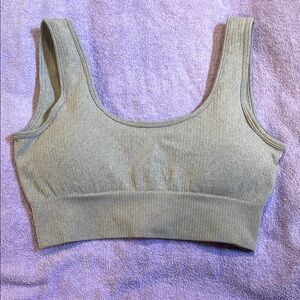 Women's Gray Ribbed Bralette